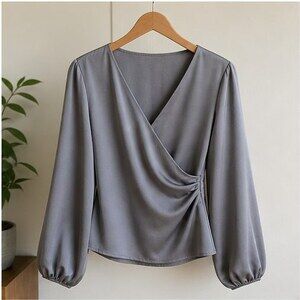 Gray Pleated Blouse